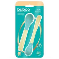 BABOO® šaukšteliai minkštu galiuku (2 vnt) Lagoon Fiesta, 4+ mėn