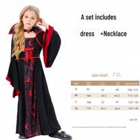 Europietiškas ir amerikietiškas Helovino raganos skeletas vampyras Cosplay kostiumas scenai ir vakarėliui M black