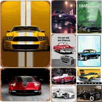 Senovinių Automobilių Metalinės Skardinės Ženklai Benz Mustang Plakatai Plokštelė Sienų Dekoras Garažui Barams Vyriškam Kambarėliui Kavinėms Klubams Retro Plakatai Plokštelė 20x30cm