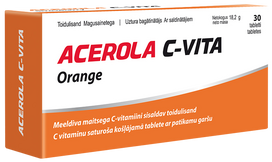 VITABALANS Acerola C-vita Orange kramtomosios tabletės, 30 vnt.