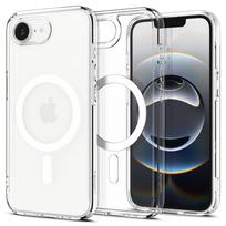 Itin tvirtas skaidrus dėklas su baltomis detalėmis "Spigen Ultra Hybrid Mag Magsafe" telefonui Apple iPhone 16E / 17E