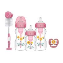 DR.BROWN'S rinkinys naujagimiams plataus kaklelio buteliukų Options+, rožinis