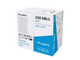 LANBERG Cat5e UTP cable, 100MB/s, CCA wire, 100 meters, grey