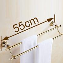 (24 ,60cm) Double Towel Bar With Crystal Gold Finish/Towel Holder,Towel Rack,Bathroom Accessories . YT-12898-G