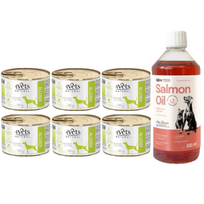 4Vets Dog Allergy 6x185g + LAB V Lašišų aliejus šunims ir katėms 500ml