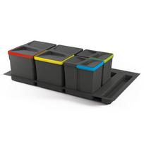 Šiukšliadėžių komplektas, 2x12L+2x6L+įdėklas 900mm stalčiui, antracito spalvos plastikas