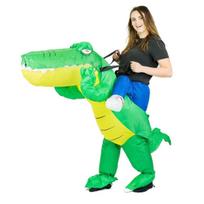 Pripučiamas krokodilo kostiumas, suaugusiems One size (150-190cm) žalia