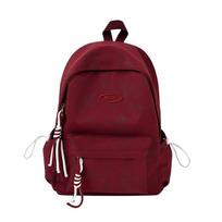 Retro Women's Backpack Junior High School Student Schoolbag Travel Bag raudona