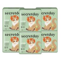 Secret Day Love Sanitary Napkin 6 Pack 7 Types Choose 1 (Liner/Long Liner/Small/Medium/Large/Overnight/Super Long) Love Large 14 sheets * 6 packs