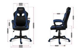 Huzaro FORCE 2.5 BLUE MESH Žaidimų krėslas Tinklelinė sėdynė Juoda, Mėlyna