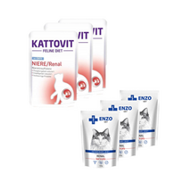 Kattovit Niere/Renal ančių 3x85g paketėlis + ENZO VET Renal su jautiena želė katėms 3x100g