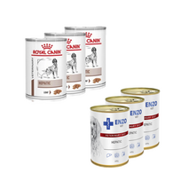 ROYAL CANIN Hepatic HF 16 3x420g skardinė + ENZO VET Hepatic nuo kepenų ligų šunims 3x400g