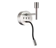 Ideal Lux - LED Flexib. lempa su laikikliu KOMPLEKTAS UP 1xE27/42W+LED/3W/230V USB chromas