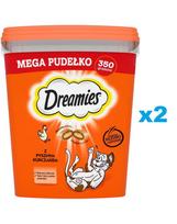 DREAMIES Mega Pudełko 2x350 g – skanėstas su skania vištiena katėms.