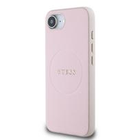 Guess PU Grained Classic Logo MagSafe Apple iPhone 16e dėklas telefonui rožinės spalvos