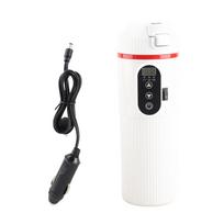 Automobilinis elektrinis virdulys 500 ml automobilio šildymo puodelis nerūdijančio plieno išmanusis temperatūros ekranas elektrinis L balta
