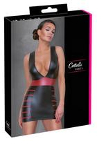 Cottelli Party - dryžuota, aptempiančia suknelė (juoda-raudona) - XL