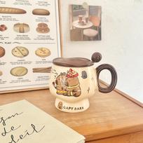 Cute Kapibara Mug with Lid Spoon High Precision Ceramic Cup Household Coffee Cup Practical Birthday Gift 301-400ml
