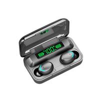 F9 TWS belaidės ausinės Bluetooth stereo ausinės 5.0 Sport vandeniui atsparios triukšmo mažinimo belaidės ausinės su mikrofonu 2000MAH F9 TWS juoda