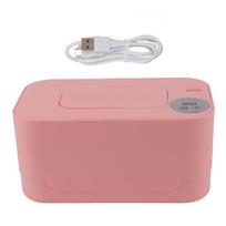 Drėgnų servetėlių šildytuvas su naktine lempute, reguliuojama temperatūra, papildomas, daugiafunkcis, nešiojamas, USB, kūdikių rožinė