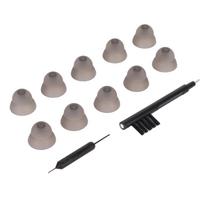 10 vnt. klausos pagalbos keičiami kupoliukai, dvigubo sluoksnio, garso stiprintuvo ausinių antgaliai, skirti Resound, juodi L Large Size 12mm