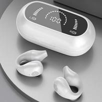 2023 m. „Fashion Bone Conduction“ „Bluetooth“ ausinės su atviromis ausinėmis, belaidės ausinės su mikrofonu sportinėmis ausinėmis, skirtomis „Android“ ir „iPhone“ balta