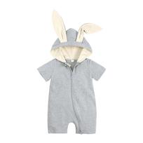Summer Baby Onesie Short Sleeve Shorts Cute Baby Summer Hoodie 59 šviesiai pilka spalva