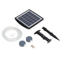 Solar Aquarium Air Pump Oxygenator Solar Powered Air Pump Low Noise Solar Pond Aerator with 2 Air