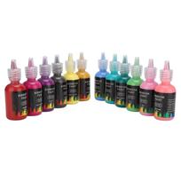 12 spalvų rašalo dažai, skysti „pasidaryk pats“ „Airbrush Paint Art“ rašalas, skirtas automobilių amatams „Tile Rocks“, 348 ml black