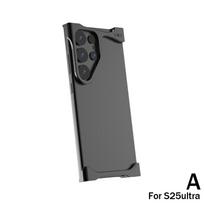 Netaisyklingas metalinis telefono dėklas Samsung Galaxy S25 dangteliui, atsparus smūgiams aliumininis, šilumą išsklaidantis, aromaterapinis D I4Y9 Black-For S25ultra