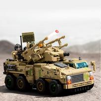 75pcs Military Series 625 Howitzer Air Defense Missile Car Boy Building Blocks Toy Gift No Box