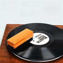 Aksominis vinilinių plokštelių valymo rinkinys: Medinis kempininis šepetys retro fonografui dulkėms valyti Vinyl record brush, Velvet, wood,