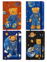 Užrašų knygelė BEAR IN SPACE, Centrum, A6, 80 lapų, 77gsm, linija, kietu viršeliu, su skirtuku ir gumele