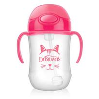 DR.BROWNS gertuvė su šiaudeliu ir svareliu Pink 270ml TC91011-INTL