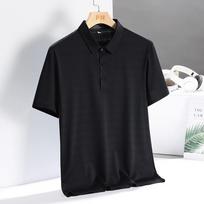 Ledinis Šilkas Polo Marškinėliai Vasariniai Dryžuoti Vienspalviai Paprasti Viršutiniai Laisvi Atsitiktiniai Trumpomis Rankovėmis T-shirt L