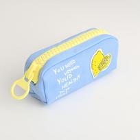Big zipper Fruit pen pencil bag Lemon Shaddock Canvas School case Stationery organizer Storage A6628 mėlyna
