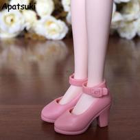 Rožiniai madingi aukštakulniai Blythe 1/6 lėlėms, batai Licca lėlei, mini batai Momoko 1/6 BJD lėlės aksesuarams rožinė