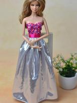 Rožiniai Seksualūs Lėlių Drabužiai Barbie Lėlei Drabužiai 1/6 BJD Lėlei Princesės Suknelė Atvirais Petukais Šventinė Suknelė 1:6 Lėlės Aksesuarams rožinė