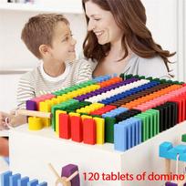 120 vienetų 12 spalvų vaikiški kaladėlės dideli domino ankstyvojo ugdymo mediniai žaislai