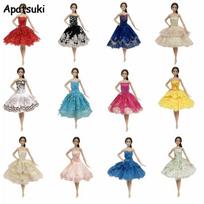 10 vnt./partija Mišrios madingos baleto suknelės Barbie lėlei Apranga Šventinė suknelė Drabužiai Barbie lėlėms 1/6 Lėlių aksesuarai Dovana įvairiaspalvis
