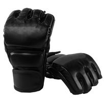 1 pora bokso pirštinių smūgius sugeriančios puspirštinės smūgiavimo pirštinės Sanda treniruotėms Muay Thai MMA black