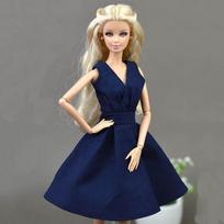 Tamsiai mėlyna Elegantiška Unikali Lėlės Suknelė Barbie Lėlei 1:6 Šventinės Suknelės Vestidoes Drabužiai 1/6 BJD Lėlės Aksesuarams mėlyna