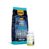 PRIMAL SPIRIT Iberijos lašiša 12kg + LAB-V Calm Support - streso ir elgesio sutrikimų simptomų palaikymas 45 kapsulės