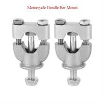 2Pcs  Handle Bar Mount Riser Clamp Motorbike white
