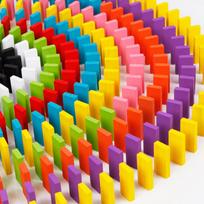 Vaivorykštės spalvų domino kaladėlės edukacinis Montessori klasikinis žaislas