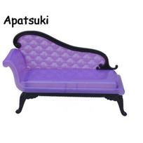 1/6 lėlės aksesuarai Mini lėlių namelio baldai Violetinė sofa-lovytė Barbie lėlių nameliui Vaikams žaislai Mergaitei Kalėdinė dovana violetinė
