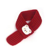 Naminių gyvūnų vilnos megztas šalikas Animacinis panda Pasipuošimas Kaklo šiluma ir patogumas Apsaugos nuo šalčio reikmenys S raudona