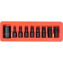 1/ 2" Galvučių smūginių su antgaliais rinkinys (torx) (9vnt)