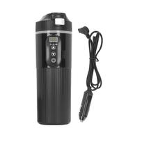 Automobilinis elektrinis virdulys 500 ml automobilio šildymo puodelis nerūdijančio plieno išmanusis temperatūros ekranas elektrinis L juoda