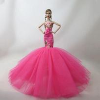Fashion Doll Clothes For Barbie Doll Mermaid Dress 1:6 Fishtail Wedding Party Dress For Barbie Dollhouse Handmade Limited white
